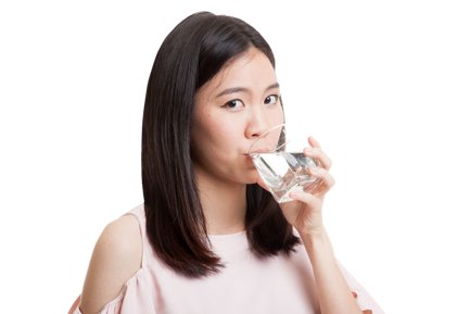Girl drinking a glass of water