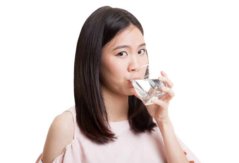 Girl drinking a glass of water